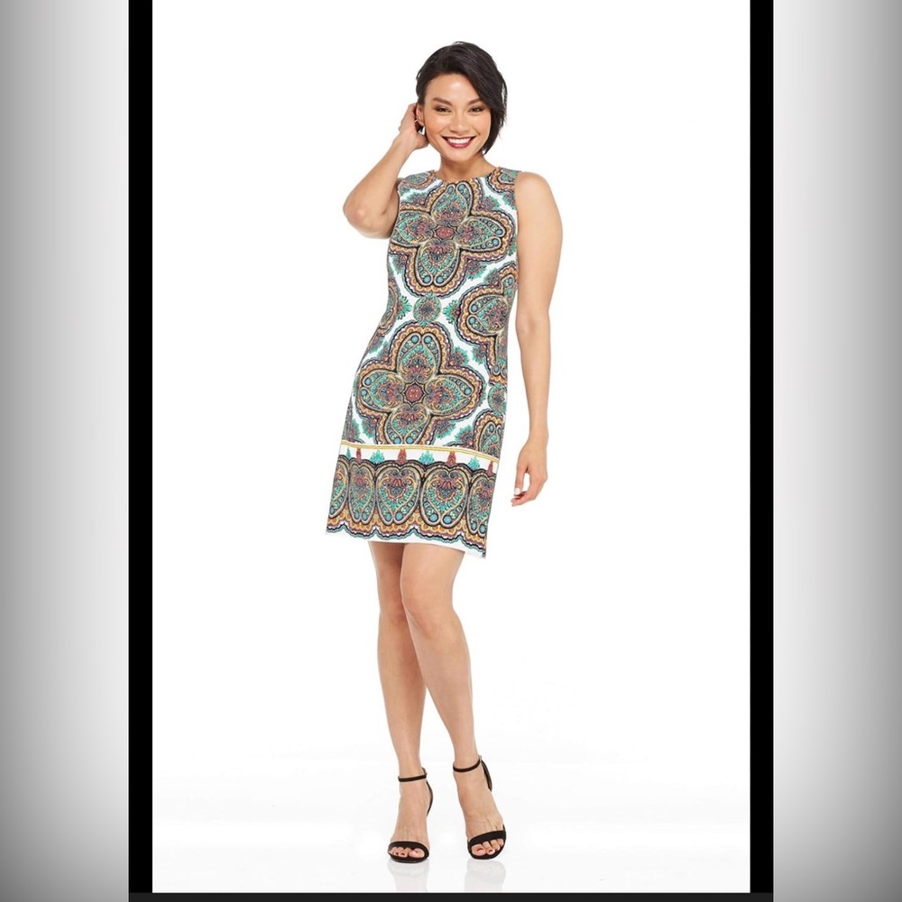 London Times Vibrant Multicolor Mini Dress